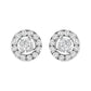 14K White Gold 3/4 Cttw Lab-Grown Diamond Floating Halo Stud Earring (F-G Color, VS1-VS2 Clarity)