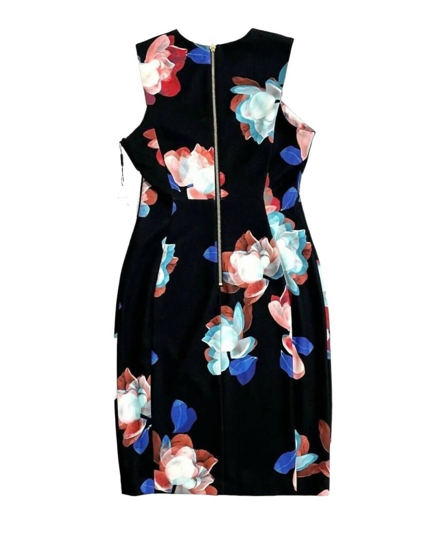 Calvin Klein - Sleeveless Fitted Sheath Floral Print Dress