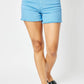 Judy Blue - Mid Rise Frayed Hem Denim Shorts