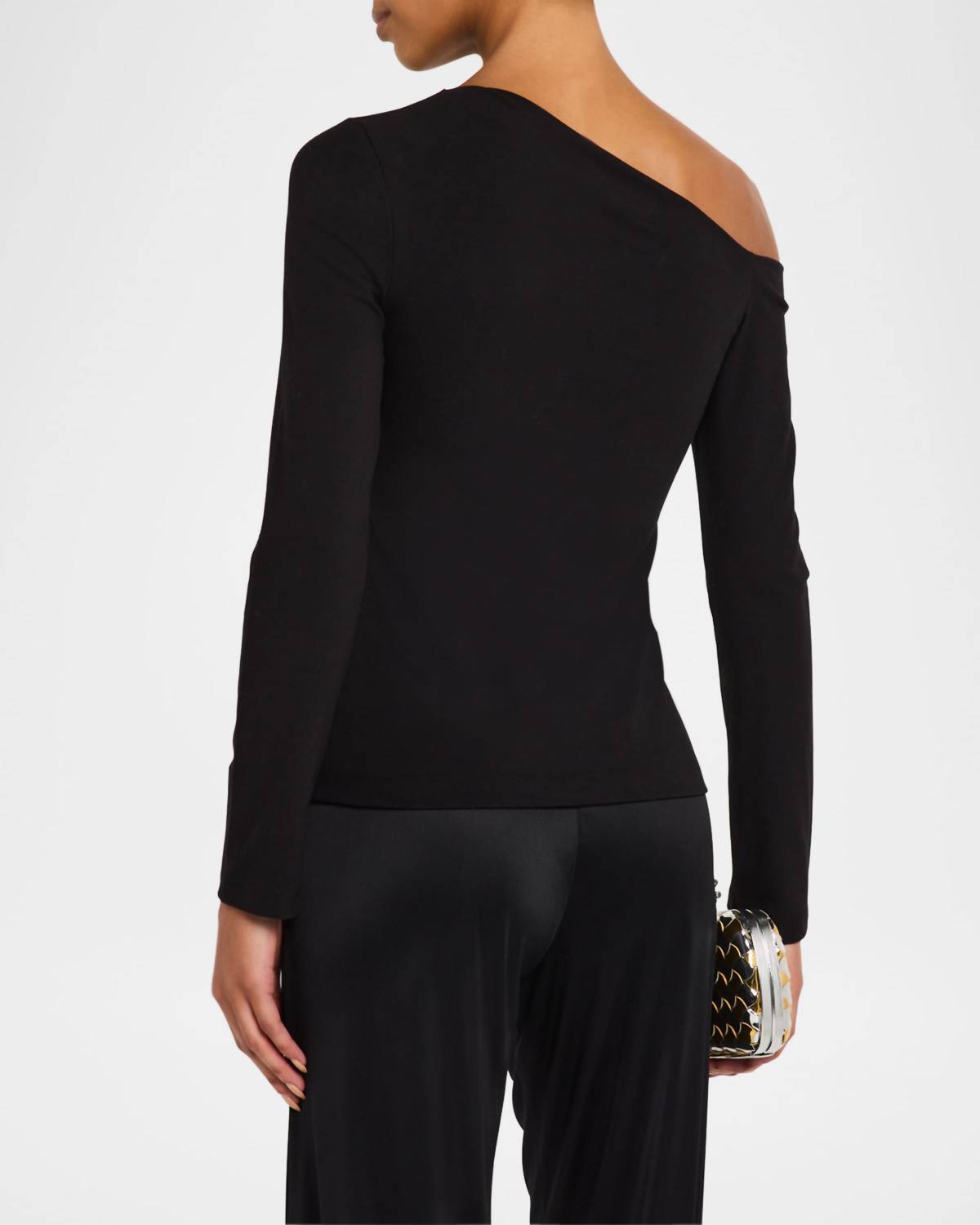 Enza Costa - Silk Knit Angled One Shoulder Top
