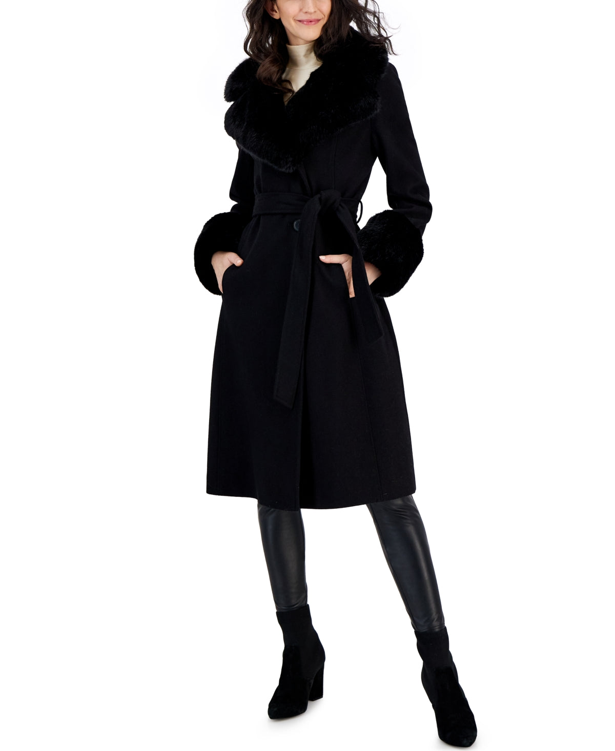 via-spiga-womens-faux-fur-trim-belted-wrap-coat