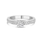 14K White Gold 1/2 Cttw Diamond Solitaire Pave Set Engagement Ring (G-H Color, VS2-SI1 Clarity) - Size 7