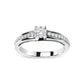 14K White Gold 1/2 Cttw Diamond Solitaire Pave Set Engagement Ring (G-H Color, VS2-SI1 Clarity) - Size 7