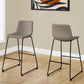 Bar Height Office Chair with Curved Backrest and Leather-Look Upholstery