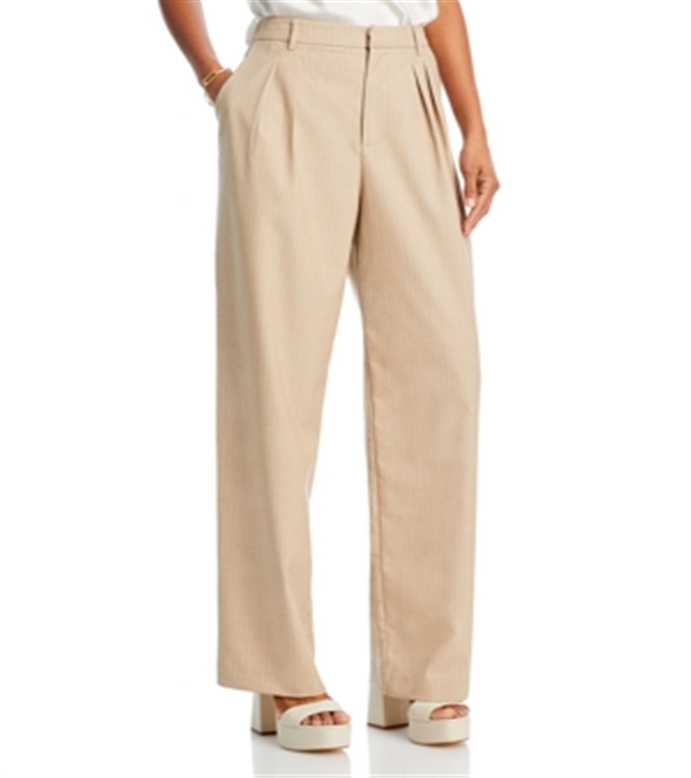 Wayf Pinstripe Pleated Trousers White