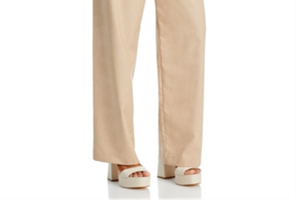 Wayf Pinstripe Pleated Trousers White