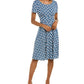 Leota Women's Sunrise Geo Sea of Belize Marshmallow Lord & Taylor Brittany Dress Blue