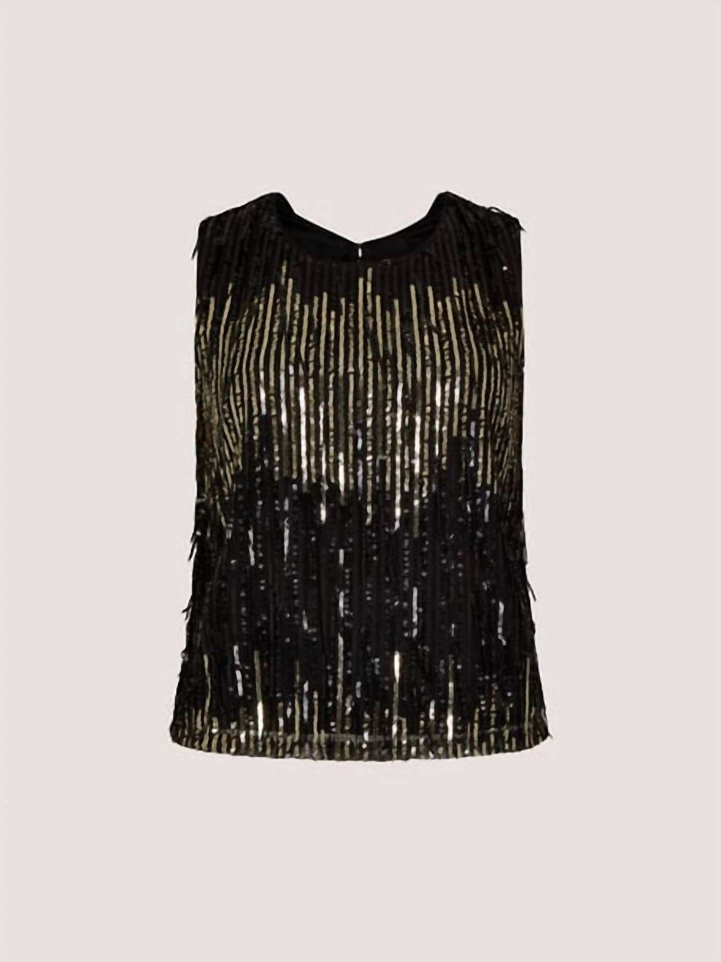 Apricot - Sequin Stripe Fringe Top