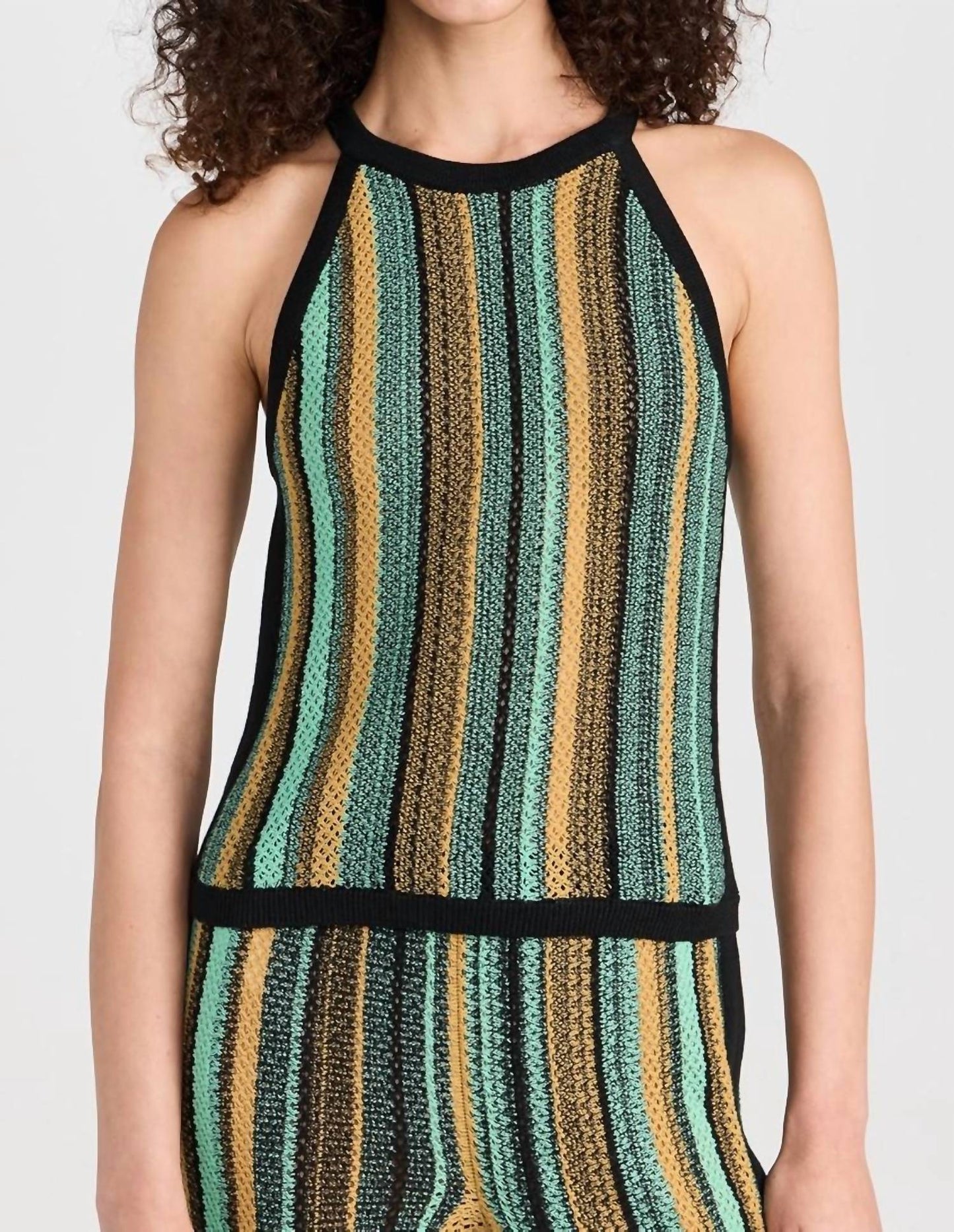 Nation Ltd - Mari Crochet Stripe Halter Top