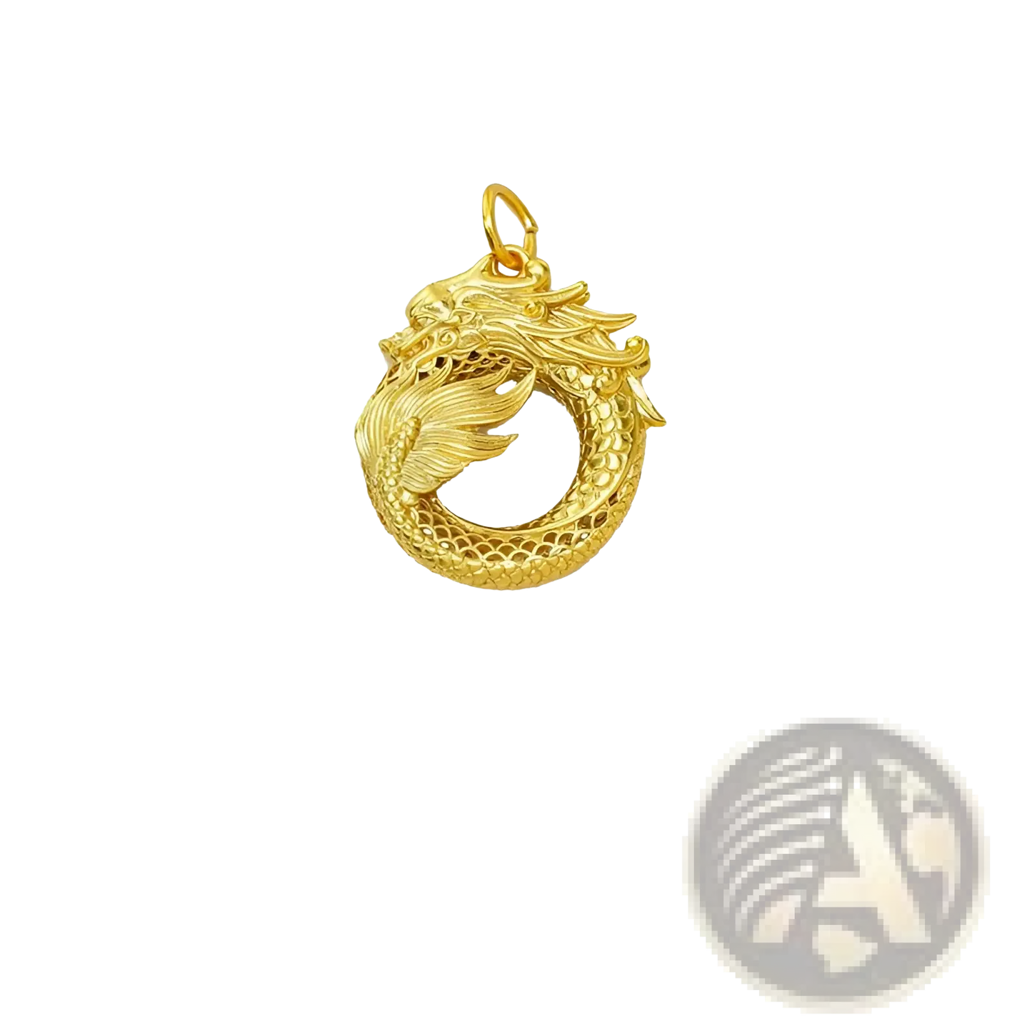 24k Gold Ouroboros Dragon Infinity Pendant Necklace