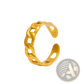 24k Gold Plated Minimalist Adjustable Twist Chain Ring