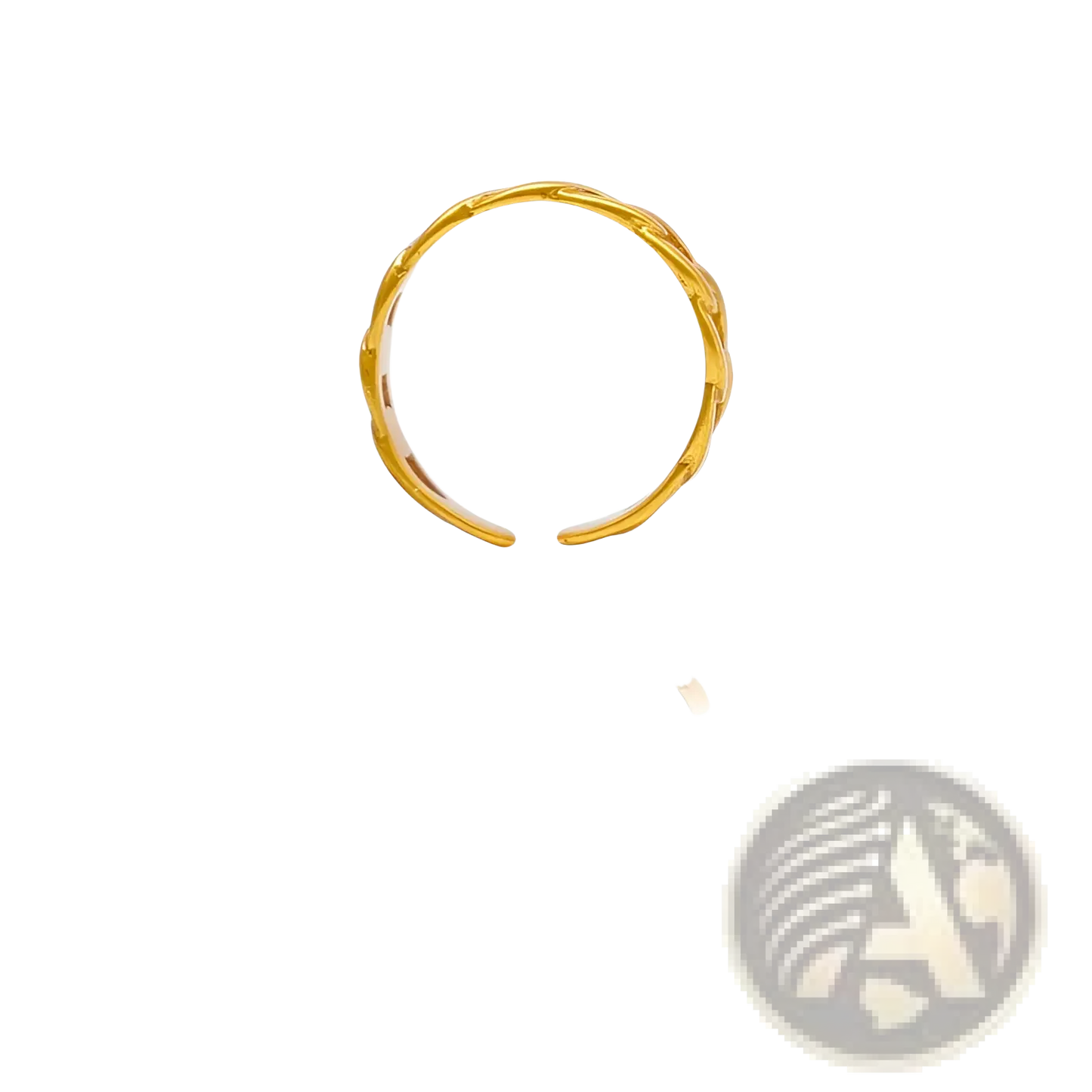 24k Gold Plated Minimalist Adjustable Twist Chain Ring