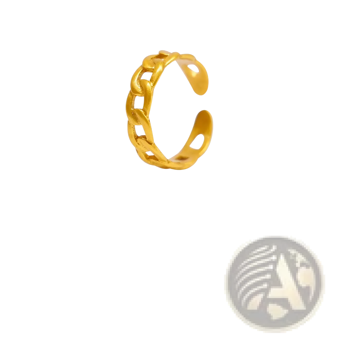 24k Gold Plated Minimalist Adjustable Twist Chain Ring