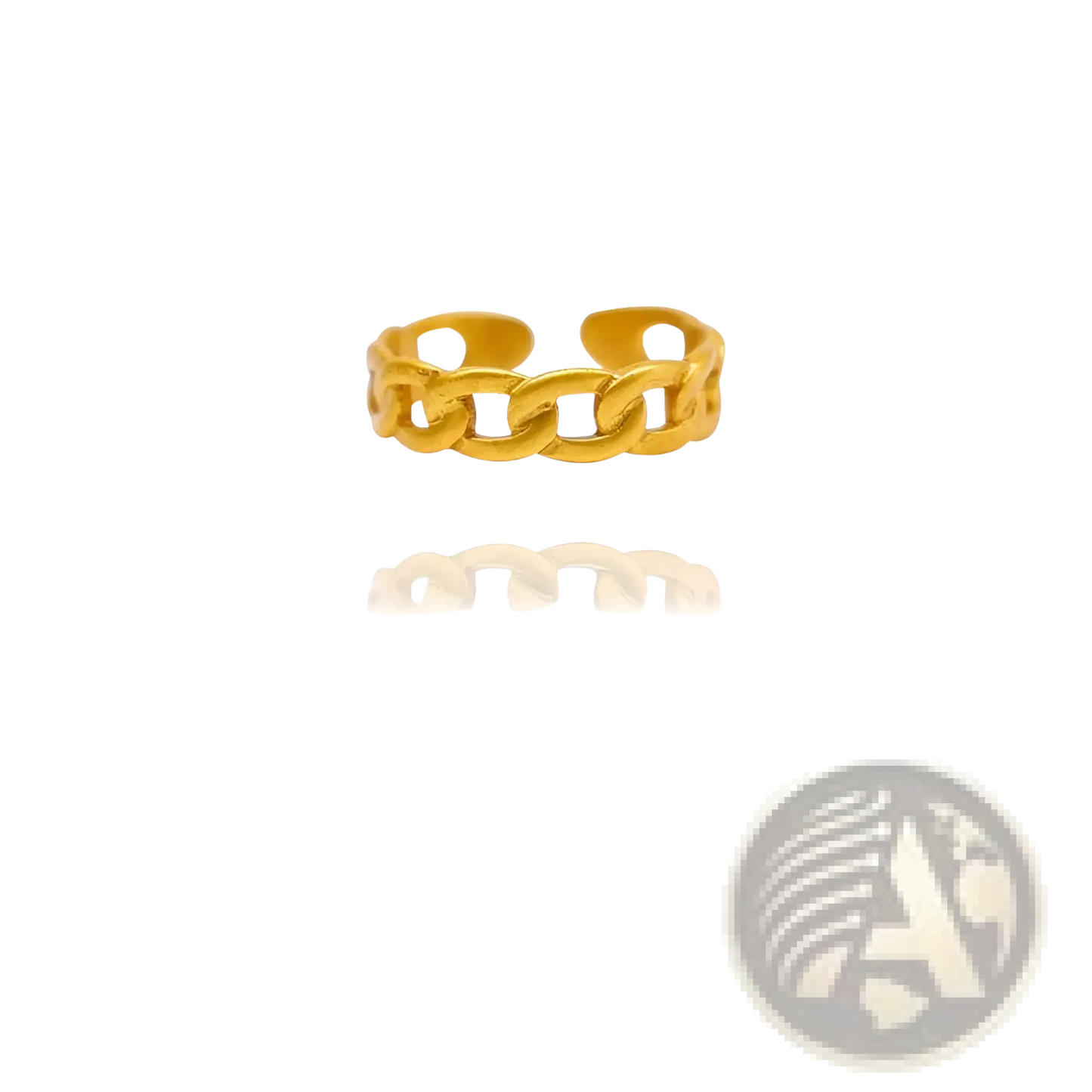 24k Gold Plated Minimalist Adjustable Twist Chain Ring