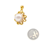 24k Gold Sun and Pearl Floral Pendant Necklace