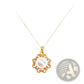 24k Gold Sun and Pearl Floral Pendant Necklace