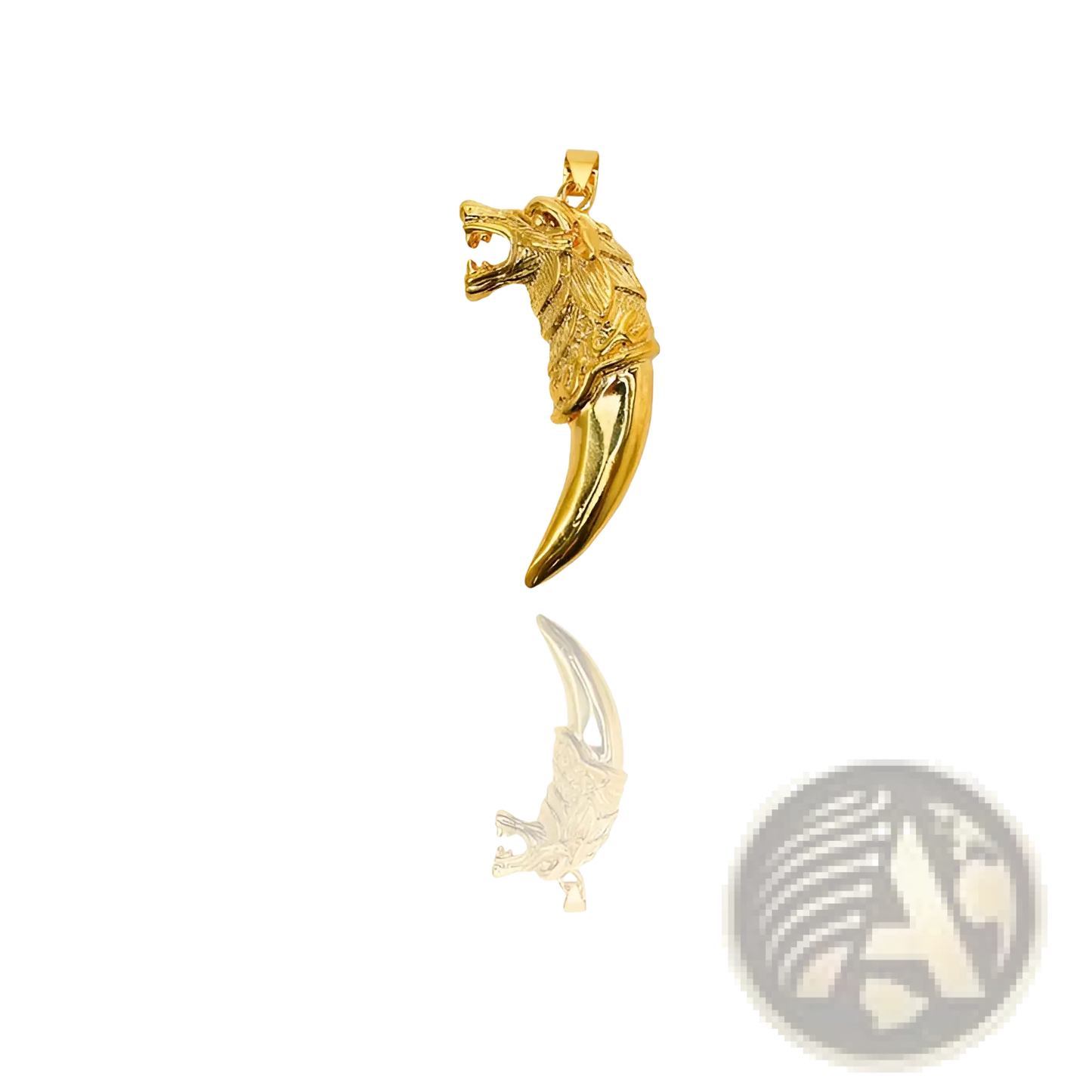 24k Gold Viking Wolf Totem Amulet Pendant Necklace