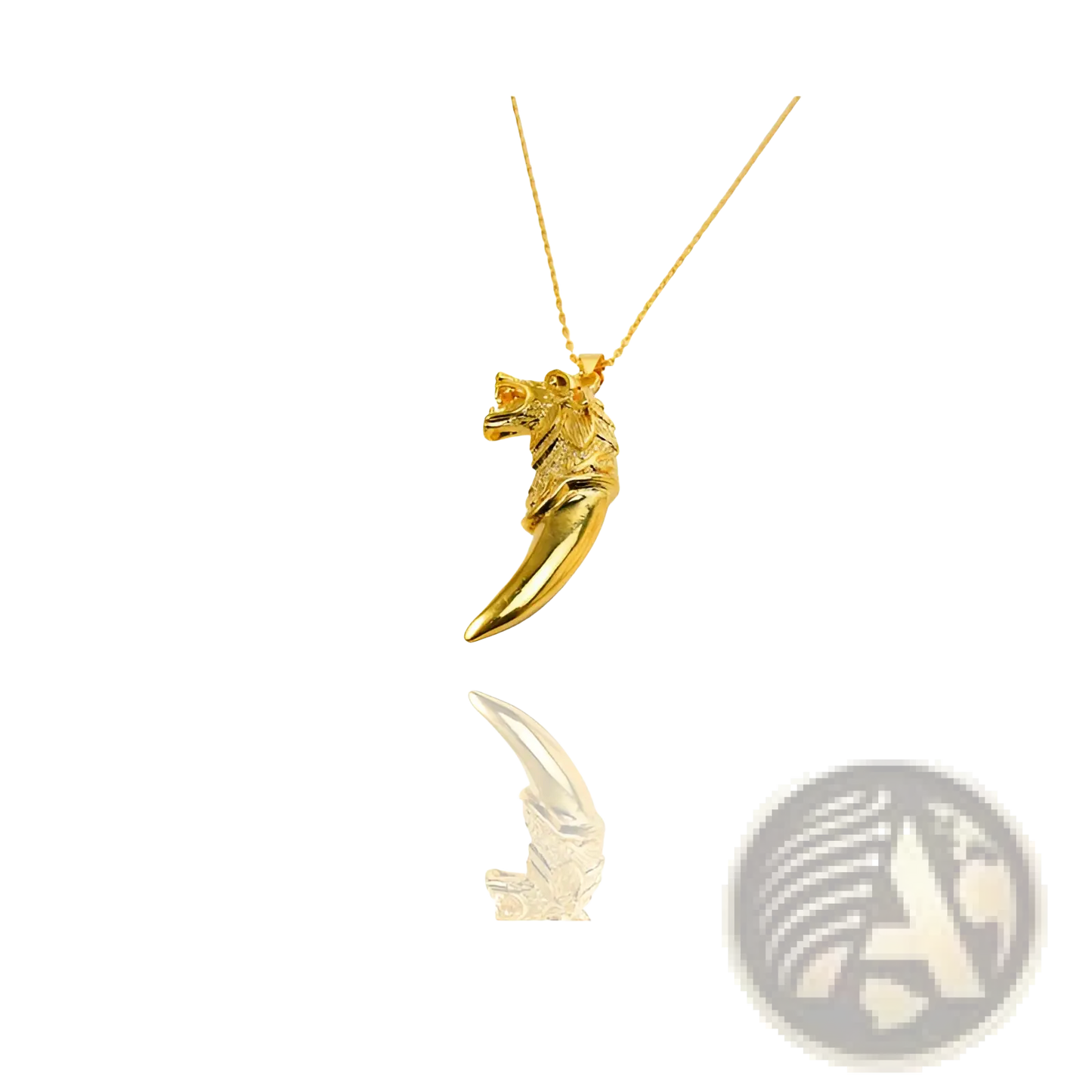 24k Gold Viking Wolf Totem Amulet Pendant Necklace