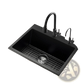 25 Inch Granite Kitchen Sink Single Bowl Drop-in Basin
