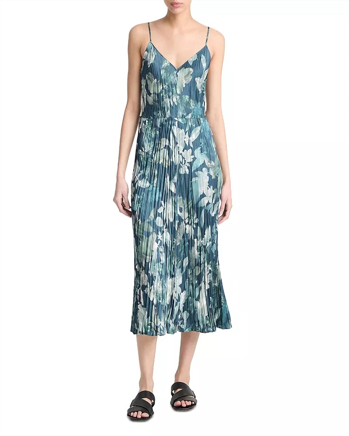Vince - Shimmer Lake Crushed Cami Midi Dress