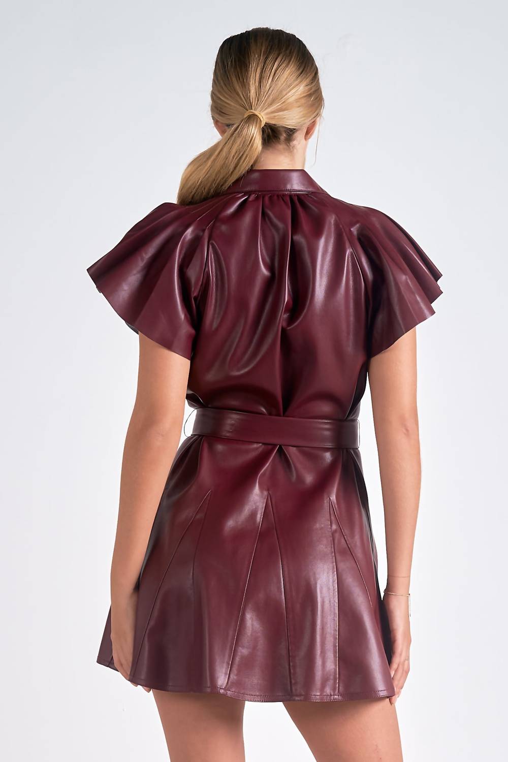 Elan - Faux Leather Mini Dress