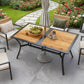 Stable Faux Wood Rectangle Outdoor Dining Table