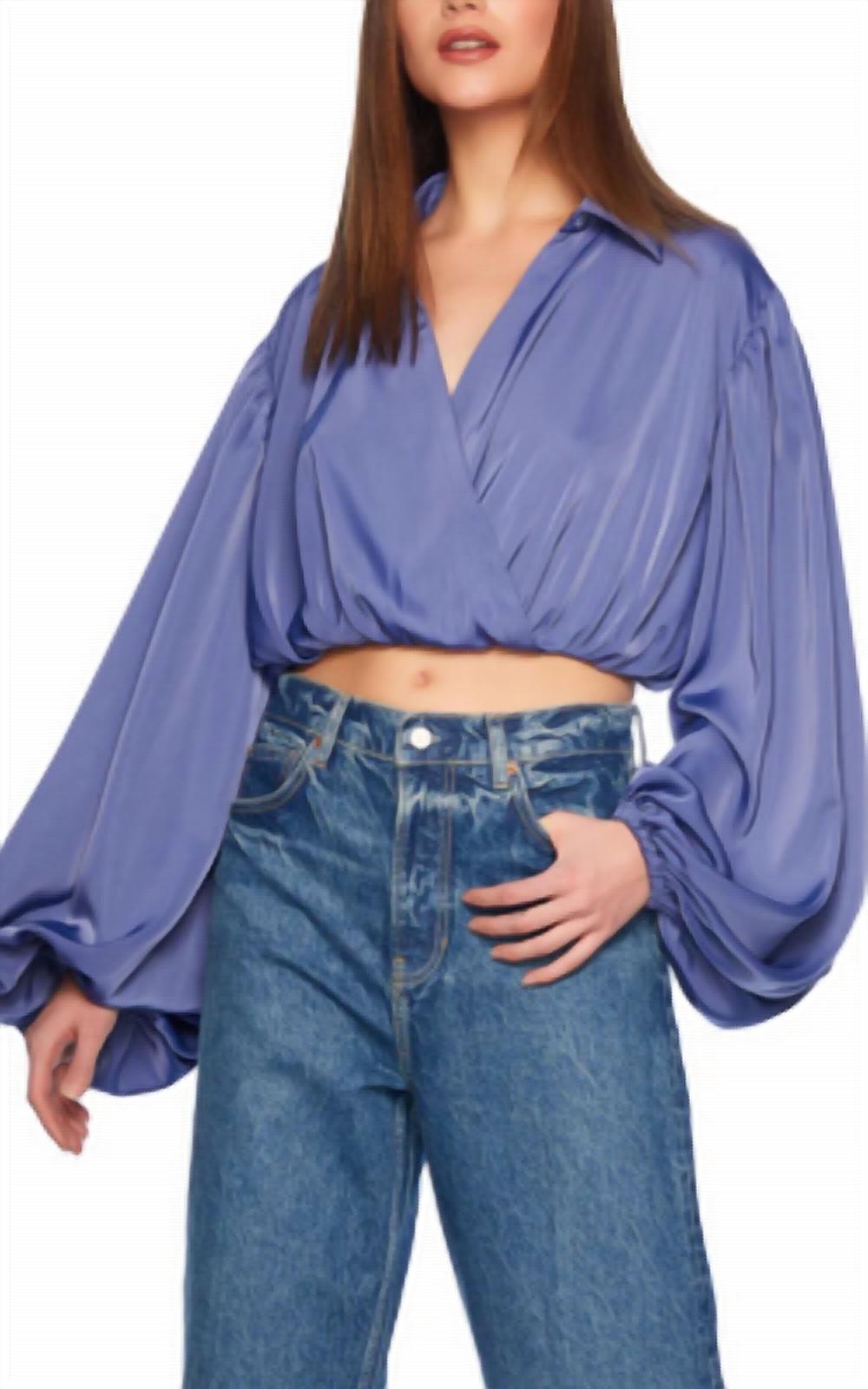 Susana Monaco - Matte Satin Wrap Poet Sleeve Top
