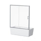 Single Sliding Shower Door For Bathtub With Handle - Chrome