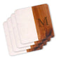 Creative Gifts International - Marble and Acacia Wood Square Coasters - Set Of 4