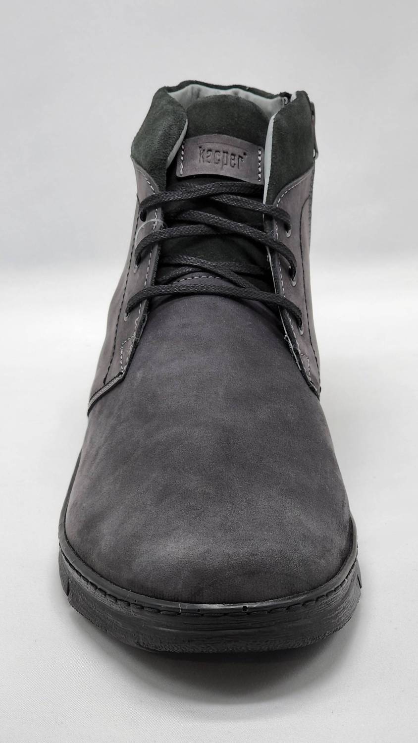 Kcr Group - Men's Thick Fur-Lined Zip-Up Nubuck Leather Boots