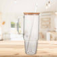 Creative Gifts International - Glass 40 oz. Tumbler with Bamboo Lid, Handle & Straw