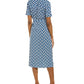 Leota Women's Jade Shirt Dress in Sunrise Geo Sea of Belize Marshmallow Medium Lord & Taylor Blue Size M