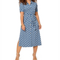 Leota Women's Jade Shirt Dress in Sunrise Geo Sea of Belize Marshmallow Medium Lord & Taylor Blue Size M