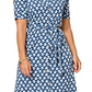 Leota Women's Jade Shirt Dress in Sunrise Geo Sea of Belize Marshmallow Medium Lord & Taylor Blue Size M