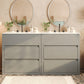 Double Sinks Bathroom Vanity Set with 2 Ceramic Basins