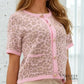 Entro - Carynn Animal Print Short-sleeve Knit Cardigan