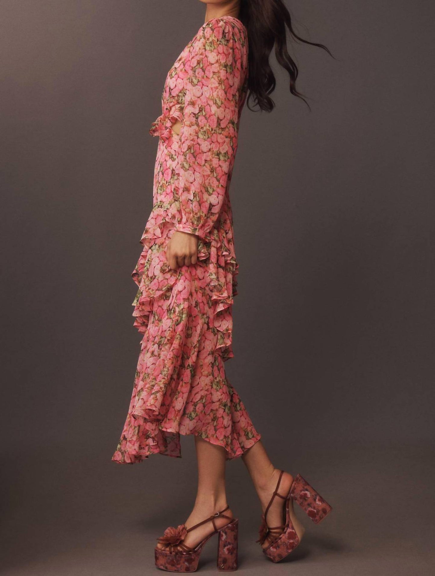 2.7 August Apparel - Floral Ruffled Maxi Dress