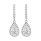 एल्याना गिफ्ट्स - महिलाओं के मोइसेनाइट पियर शेप हेलो ड्रॉप हगी इयररिंग्स