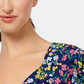 Leota Women's Sweetheart Faux Wrap Flutter Sleeve Dress Blue Size Large