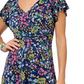 Leota Women's Sweetheart Faux Wrap Flutter Sleeve Dress Blue Size Small