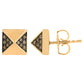 14K Rose Gold 1/4 Cttw Brown Diamond Pyramid Stud Earring (Brown Color, SI1-SI2 Clarity)