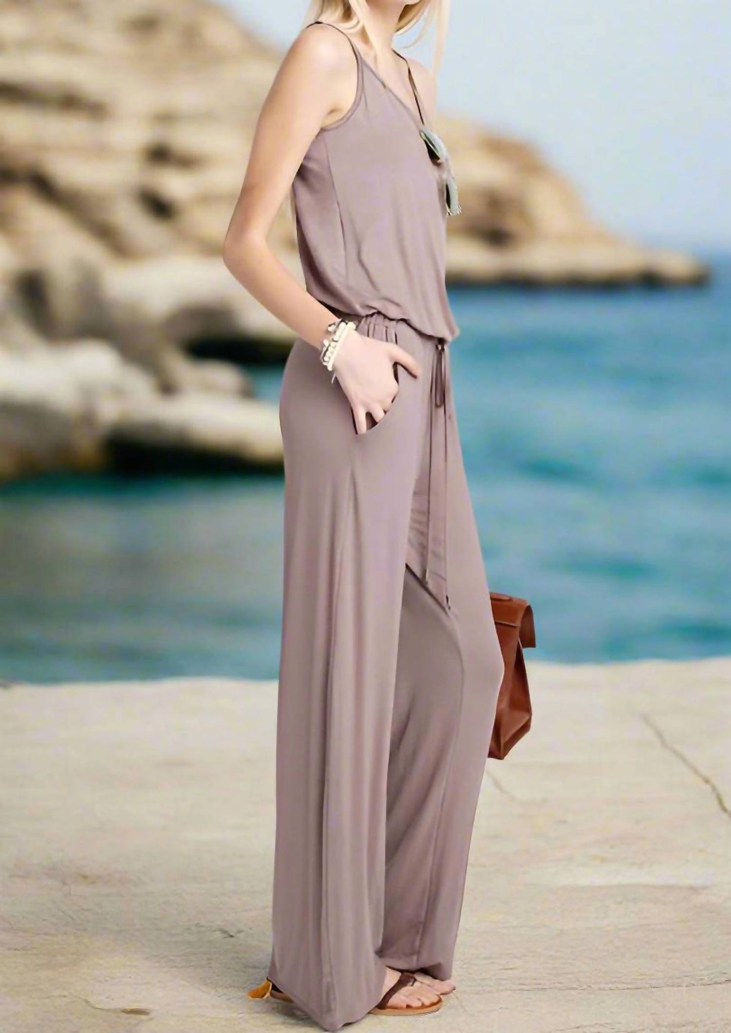 12Pm By Mon Ami - Soft Solid Jumpsuit