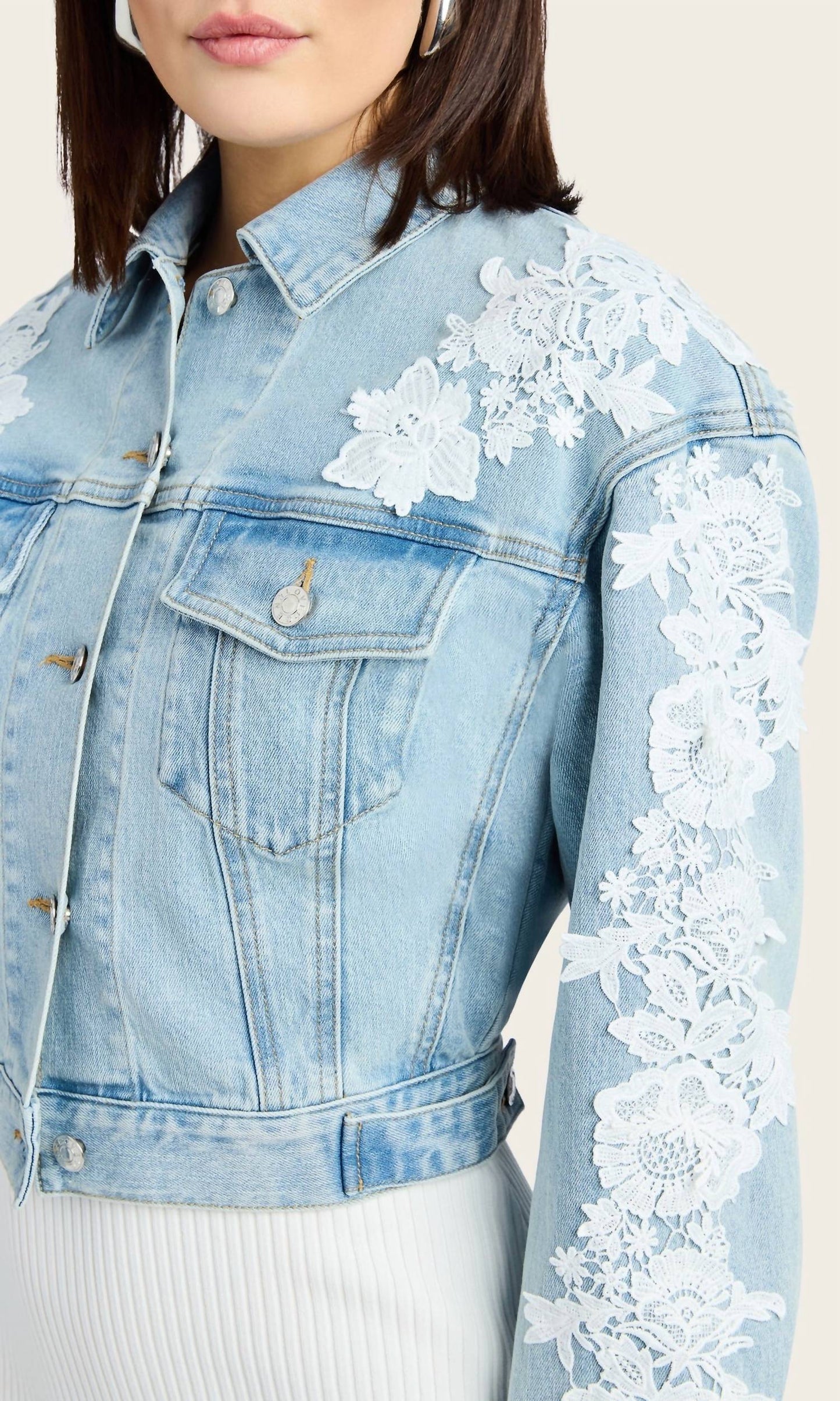 Generation Love - Valex Lace Combo Denim Jacket