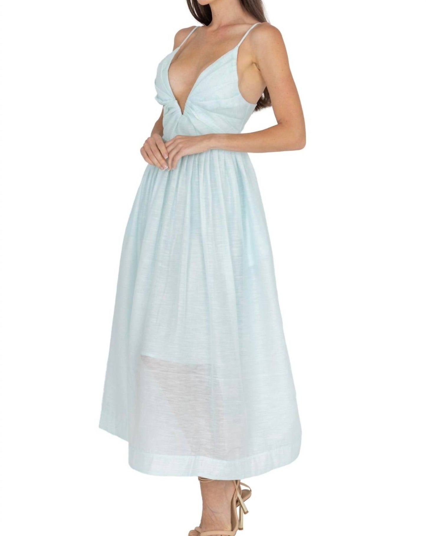 Akalia - Adeli V Neck Midi Dress
