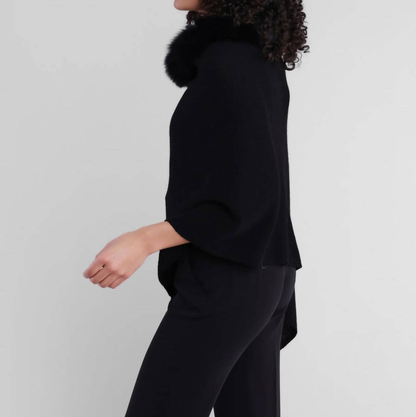 Alashan Cashmere - Fox Trim Topper Poncho