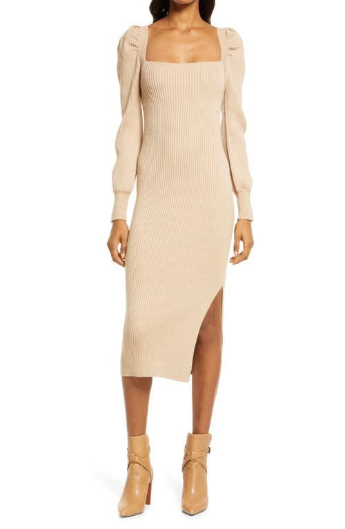 charles-henry-square-neck-tie-back-puff-sleeve-sweater-dress