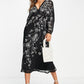 asos-design-floral-embroidered-batwing-long-sleeve-dress-in-black-size-2-us