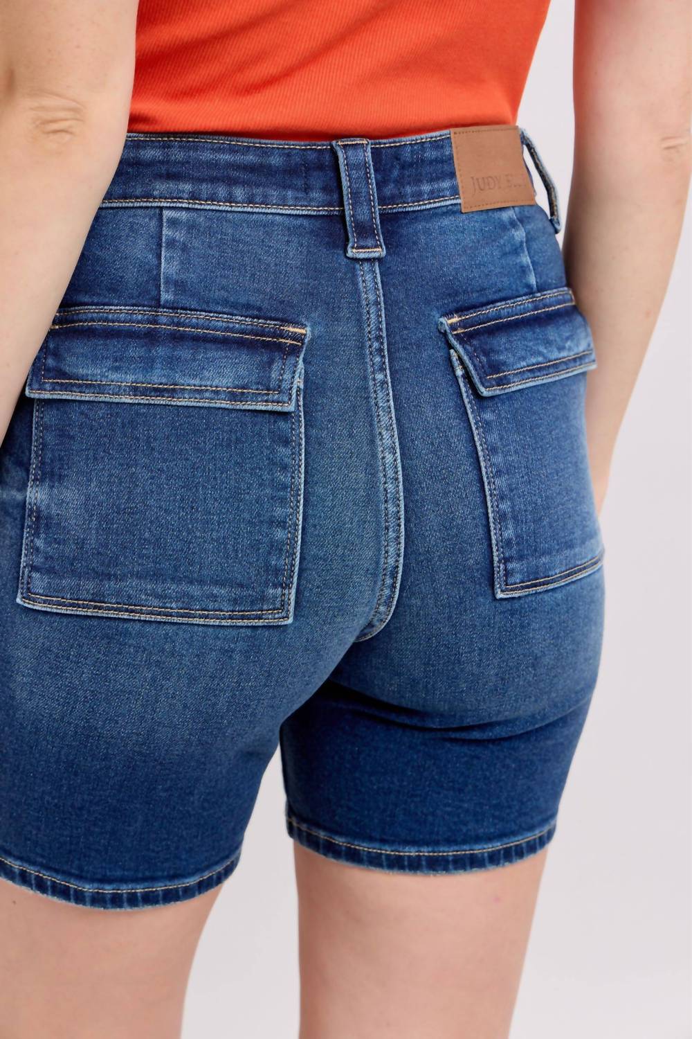 Judy Blue - High Waist Bermuda With Back Flap Pocket Denim Short