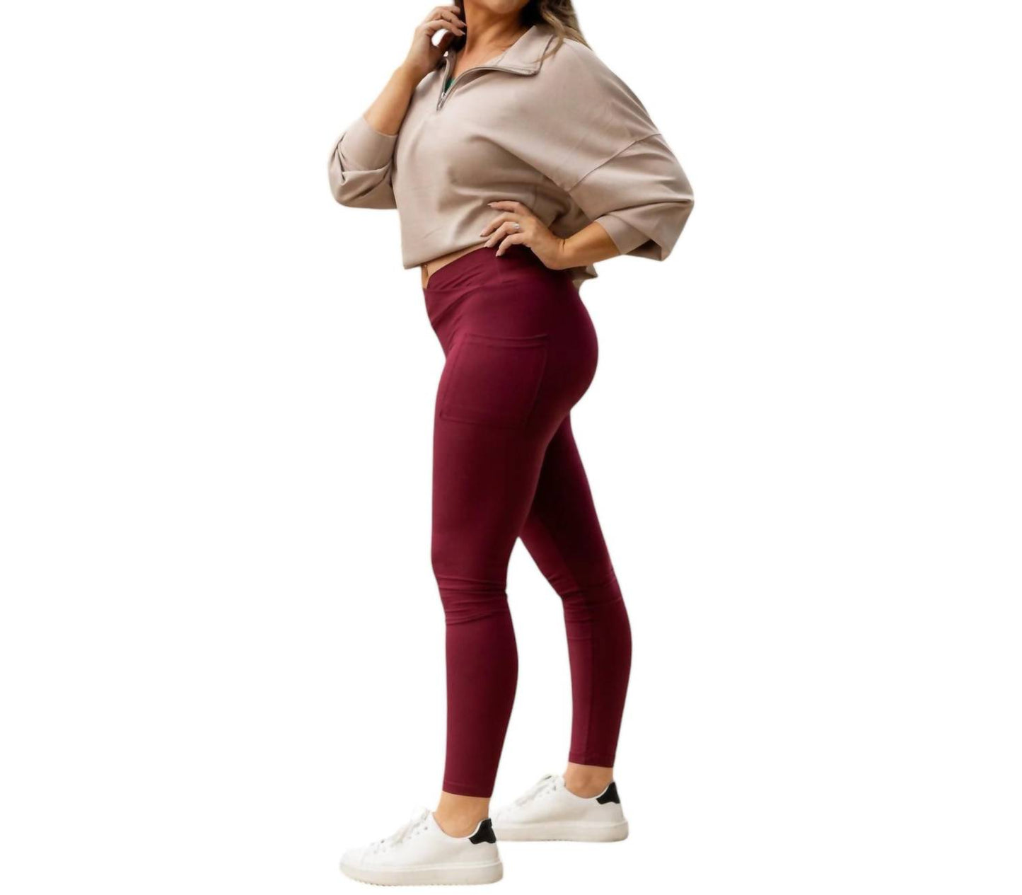 Julia Rose - Molly Crossover Full Length Leggings with Pockets