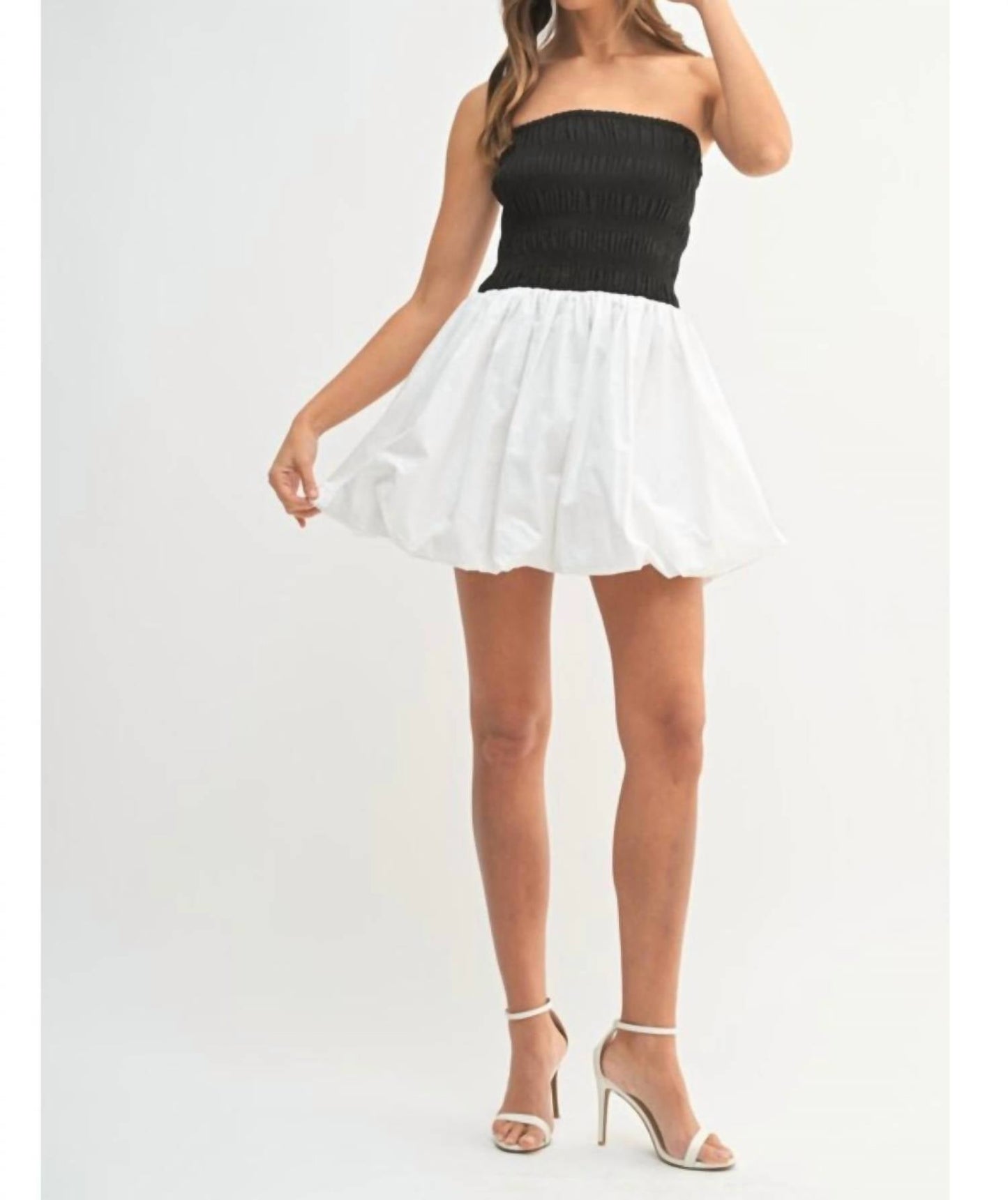 Mable - Strapless Smocked Mini Dress